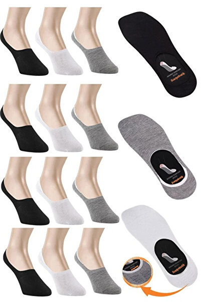 Scarpebutik 12 опаковки летни мъжки противоплъзгащи силиконови безшевни невидими чорапи за балерини