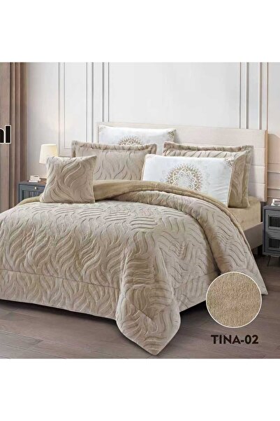 alzawia TINA Double Bedspread, Winter Fur, 5 Pieces, Fully Filled