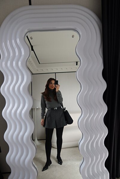 Özge Özgenç Cashmere Wool Shorts with Leather Belt