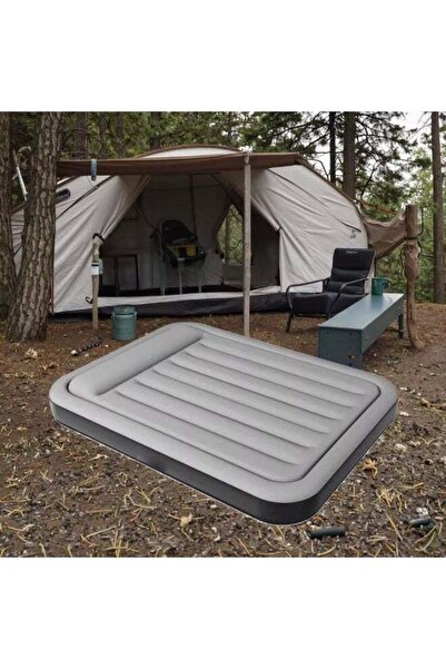 Generic Outsunny Double Inflatable Air Mattress with Built-in Electric Pump & Headrest – Flocked Surface,