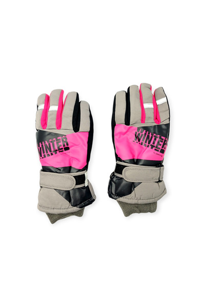 Mustran Kitti 7-12 Years Old Reflective Unisex Children's Ski Gloves Waterproof Fleece Junior Snow Gloves