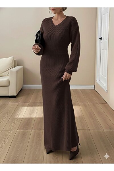 HEP tekstil triko elbise v yaka