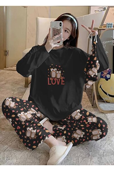 Silona Homewear Bahd Owl 2 Süpersoft Kadın Pijama Takımı