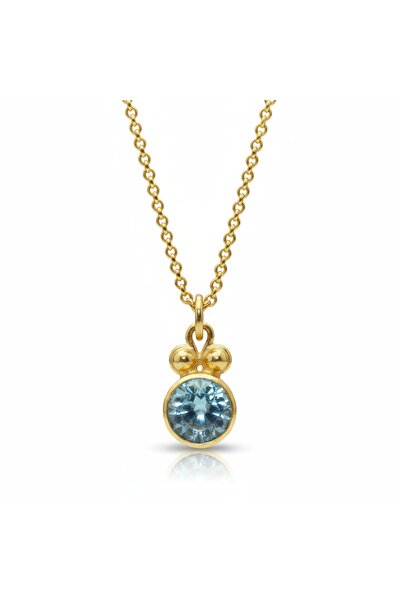 makeitbylove Sultan Blue Topaz Bilgelik Taşı Gümüş Kolye - El Yapımı Özel Tas...