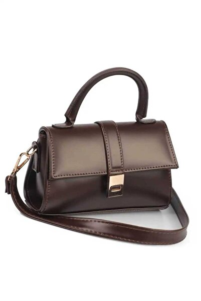 ÖZÜM TAKI Women's Small Size Classic Hand and Shoulder Bag Brown