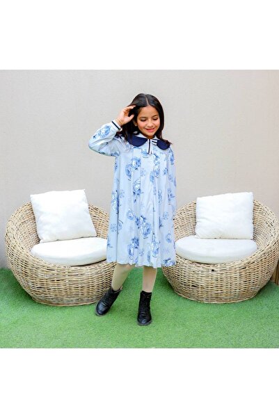 Mamnon Sky blue floral dress