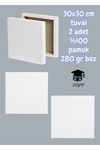 SEYFİKİRTASİYE 30x30 cm tuval 2 adet %100 pamuk 280 gr bez
