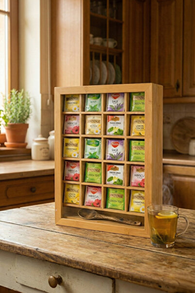 egolika kids Çok Amaçlı Bambu Kutular - Takı & Saat Düzenleyici, Poşet Çay, Kapsül Kahve