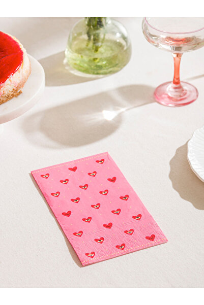 LC Waikiki Lcw Home Mixed Heart Printed Paper Napkins 20Pcs