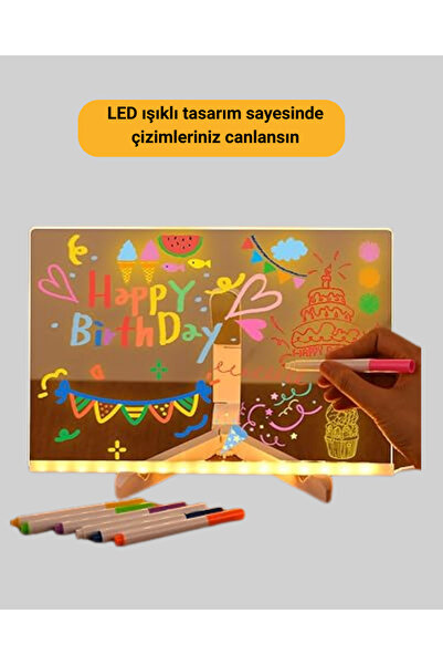 Sepetink Masaüstü ve Duvara Monte Edilebilir LED Işıklı Yazı Panosu