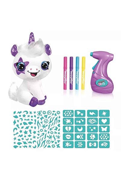 Master Airbrush Airbrush Plush Unicorn Boyama Seti – 25 cm Yıkanabilir Pelüş ...
