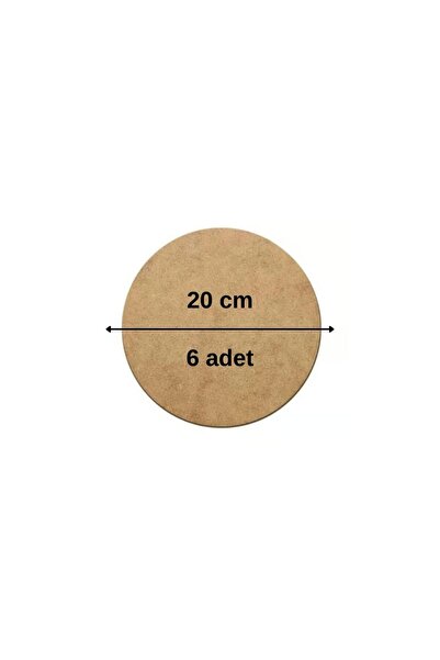 hazer case HAM MDF DAİRE PLAKA SUPLA TABANI, 20CM ÇAP 3 MM (2.7MM) 6 ADET