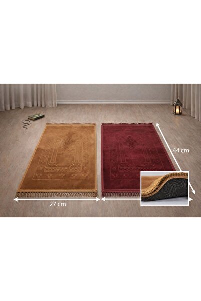 LaFont Plain, durable prayer rugs, 2 pieces, two different colors