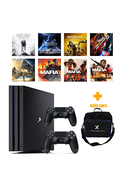 Sony PlayStation 4 Pro 1TB + 8 Dijital Oyun + Çift Kol + ConsoleX Çanta (Yeni...