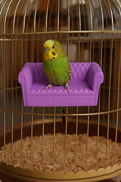 MD×JOA Kuş Tünek ⚗ Kuş Kafesi için Dekoratif Koltuk Şeklinde Kuş Tünegi ⚗ Ren...