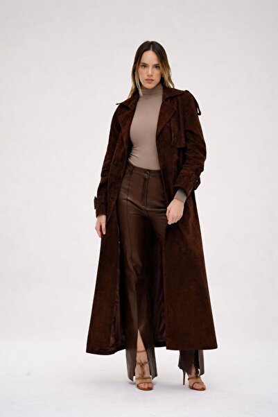 HYPNOTIC HUMAN Kruvaze Suet Trençkot