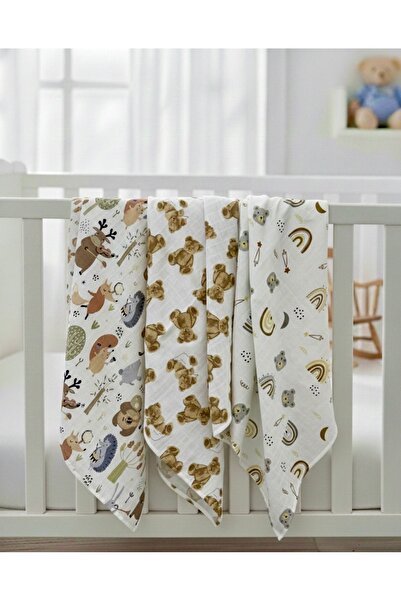 Sahra İpek 100% Cotton Muslin Blanket & Muslin Cover Set of 3