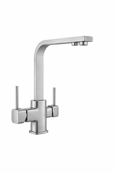 HT PRİMA Kare Üç Yollu Arıtmalı L Kollu Lüx Mutfak Bataryası