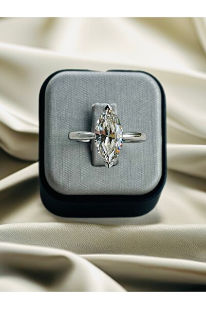 Turkuaz Silver Markiz Kesim Tektaş Yüzük