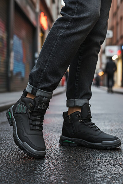 WALKWAY 444 Αντιολισθητικές μπότες Unisex με αντοχή στο κρύο σε μαύρο-πράσινο χρώμα