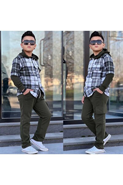 zavera for kids Costum din două piese din velur pentru băiat cu cu glugă buzu...