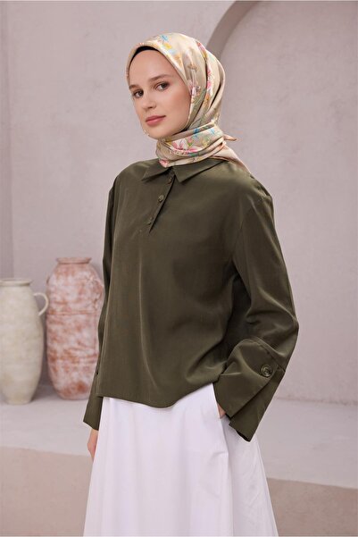 Belli Eșarfă de mătase cu model floral 4210D (Twill) nurcă - 07