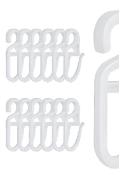metalocasnice Set of 100 curtain hooks for hanging curtains and drapes, Plastic, Patina White