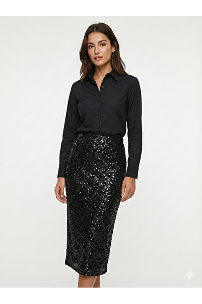 Passion Moda Evi Pullu Payetli Uzun etek