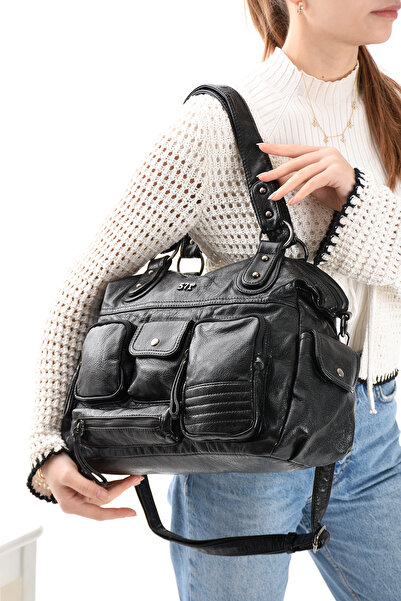 571 Collections Çanta Jasminel 571 Collections Kadın Çok Gözlü Suni Yıkama De...