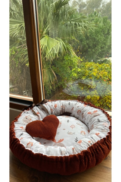 Ören Pati Pet Store Kişiselleştirilebilir Yastıklı Kiremit Rengi Kedi Köpek Y...