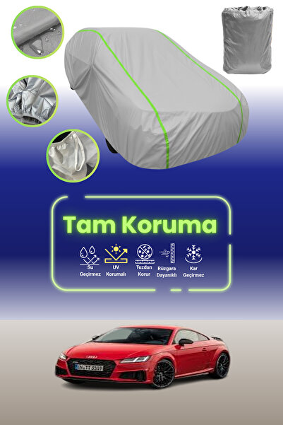 Dokaca Neo Gray Neon Corded Fabric Audi Tts Coupe 2018 - 2021 Compatible Car Tarpaulin Protection Cover