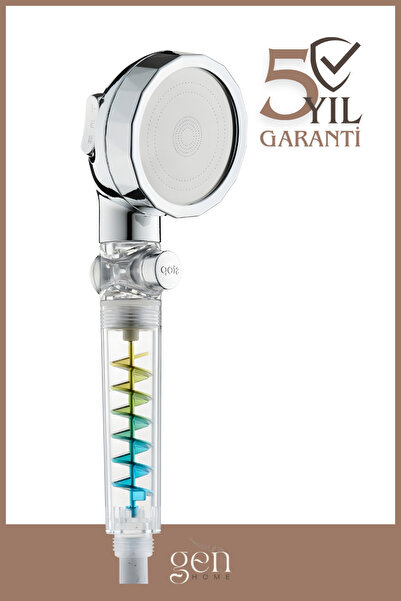 GenPlus Turbo Basınçlı Helezonlu El Duşu - 3 Fonksiyonlu - Stop Özellikli