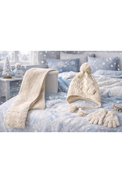 Monkabox 4-8 Rose Flower Girl Children's Scarf Beanie Gloves Set