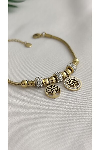 DİAVENTA TAKI VE AKSESUAR سوار من الفولاذ 100% على شكل شجرة الحياة، سوار من ا...