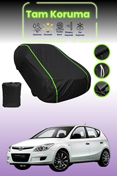Dokaca Neo Black Neon Corded Fabric Hyundai I30 2007 - 2011 Compatible Auto Tarpaulin Car Tarpaulin Protection Cover