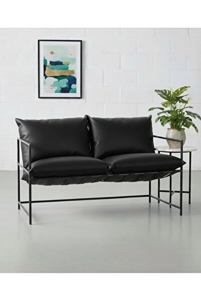 SLLER 2'li Klas Model Metal İskeletli Portatif ,Siyah Suni Deri Döşemeli Port...