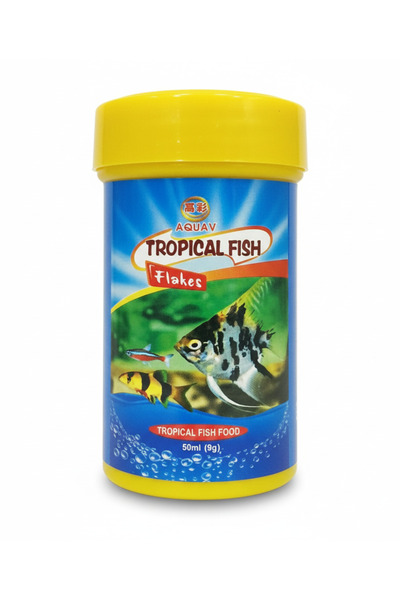 AQUAV رقائق السمك الاستوائي - غذاء أساسي متوازن غذائياً يومياً (9 غ / 50 مل)