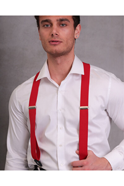 COTTONLAB Мъжки червени тиранти