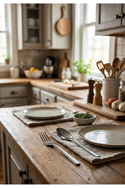 şahçelik 12 Parça Kaşık Çatal Takımı Sade Model (6 Adet Yemek Kaşığı 6 Adet Y...