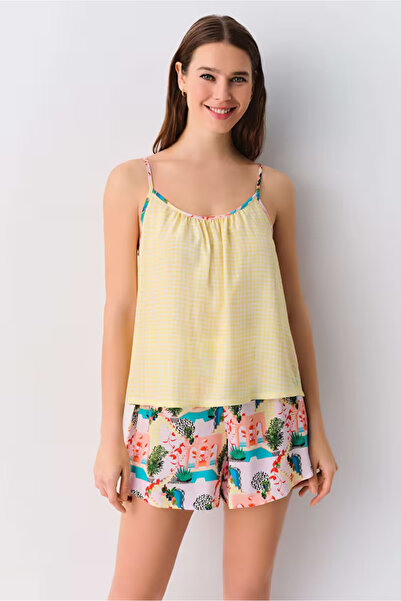 DREAM FASHION Pink Summer Athlete Shorts Pajama Set