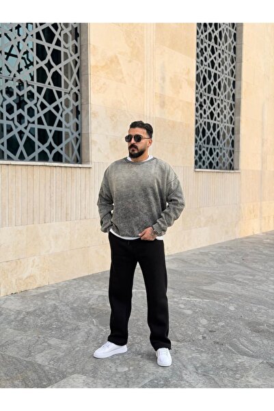 PEERLESS STORE سويت شيرت ثلاثي الخيوط كبير الحجم قابل للغسل
