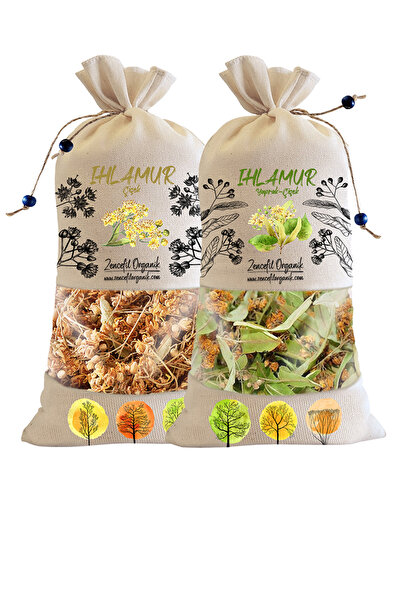 Zencefil Organik Bez Torba Çiçek Ihlamur 140 Gr. + Yaprak Çiçek Ihlamur 80 Gr...