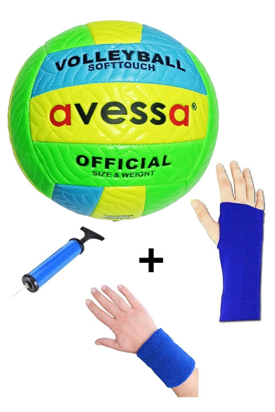AVESSA Vlm-700 Dikişli Soft Touch 280 Gr Fosforlu Deri Voleybol Topu No:5 + P...