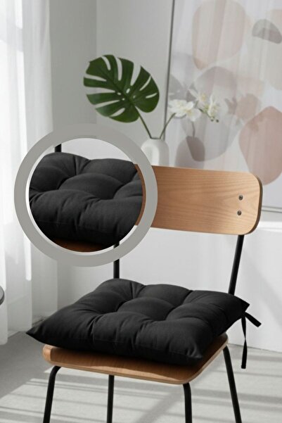 LemonBloom BAF 4'lü Sandalye Minderi 40x40 cm - Yumuşak Dokulu Bağcıklı Mutfa...