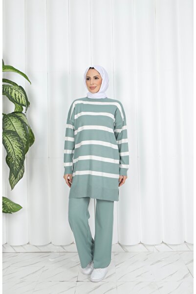 NİSUM MODA Striped Knitwear Trouser Suit
