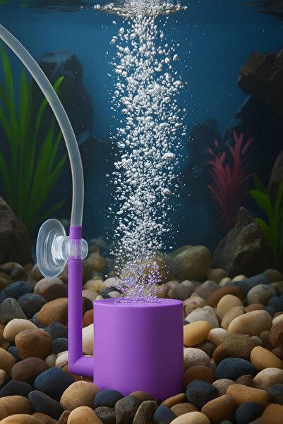 MD×JOA Hava Taşı ✱ Mor ✱ Silindirik Akvaryum Hava Taşı ✱ Lüks Tasarım