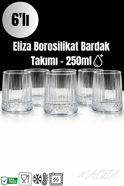 Maloria Borosilikat Su Bardağı Takımı | 6'lı - 300ml