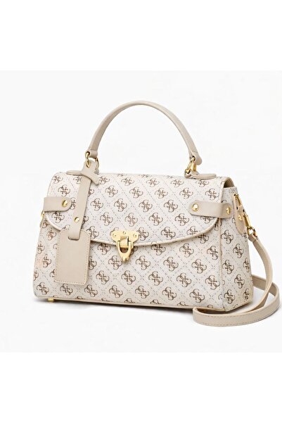 ZERVA QUEEN Women's Patterned Hand and Shoulder Bag – Adjustable Strap, Flap Model