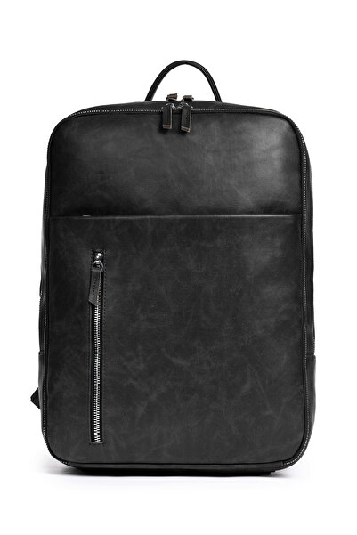 Necati Çanta Faux Leather Organizer Unisex Backpack and Handbag – 15.6” Laptop Compartment