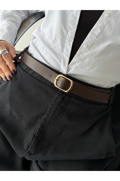 coaksco Timeless Oval Buckle Bitter Brown Women's Belt